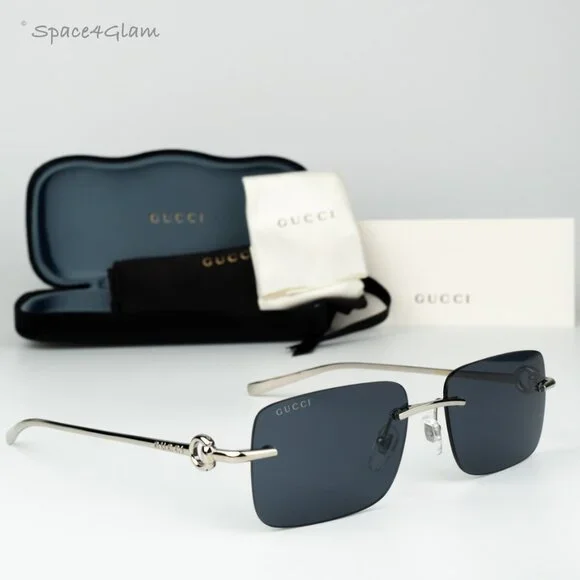 Gucci | Accessories | Gucci Women Sunglasses Silver Blue  display picture 3